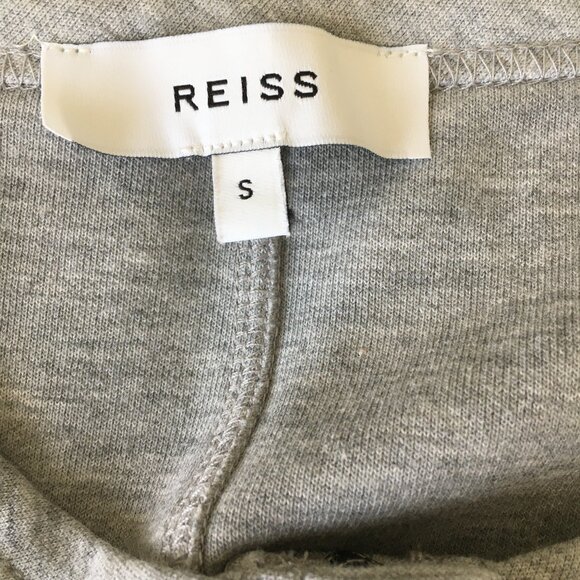 REISS Gray ASTRID Ruching Long Sleeve Hidden Zipper Dress - Picture 3 of 16